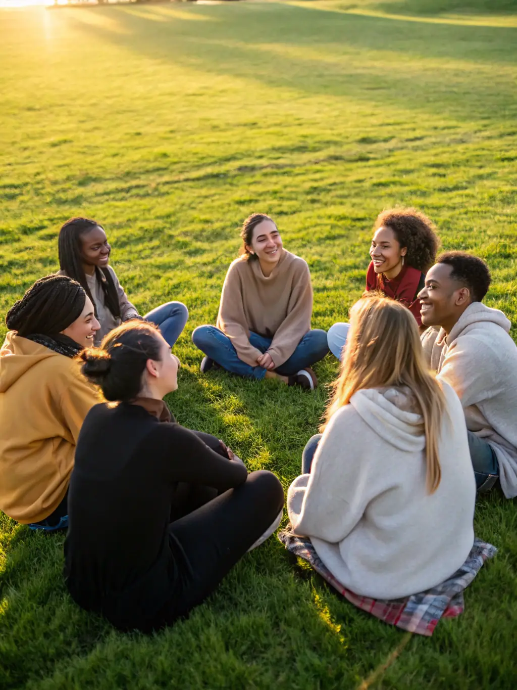 A group of community members participating in a team-building activity during a MOUSSAGES DEFI NATURE event, showcasing the organization's commitment to social cohesion.